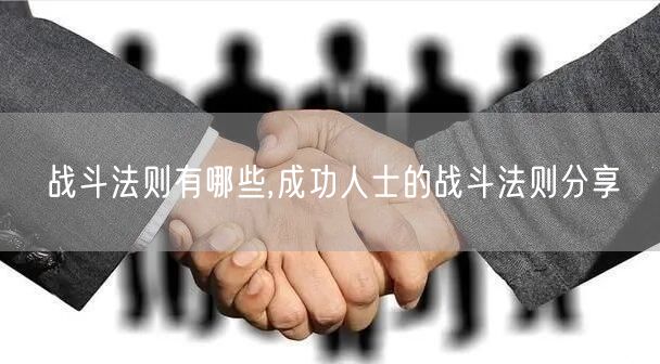 战斗法则有哪些,成功人士的战斗法则分享