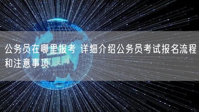 公务员在哪里报考 详细介绍公务员考试报名流程和注意事项