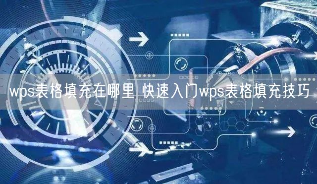 wps表格填充在哪里 快速入门wps表格填充技巧