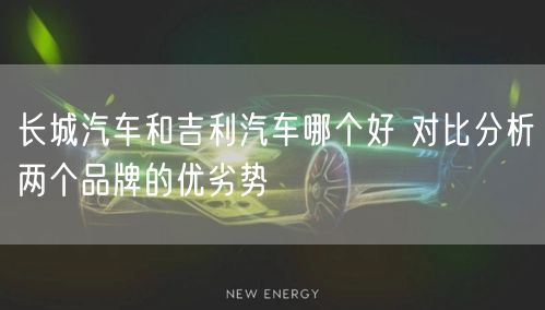 长城汽车和吉利汽车哪个好 对比分析两个品牌的优劣势