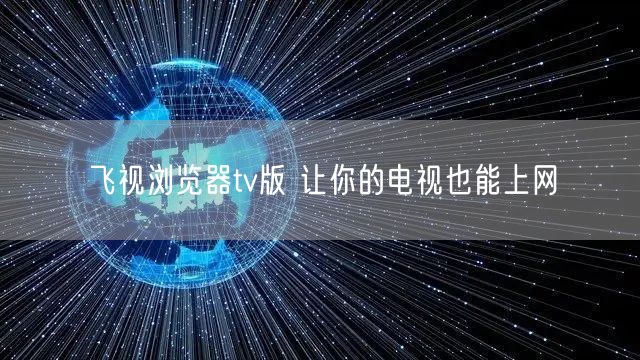 飞视浏览器tv版 让你的电视也能上网