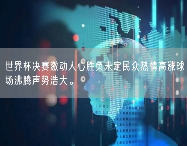 世界杯决赛激动人心胜负未定民众热情高涨球场沸腾声势浩大。