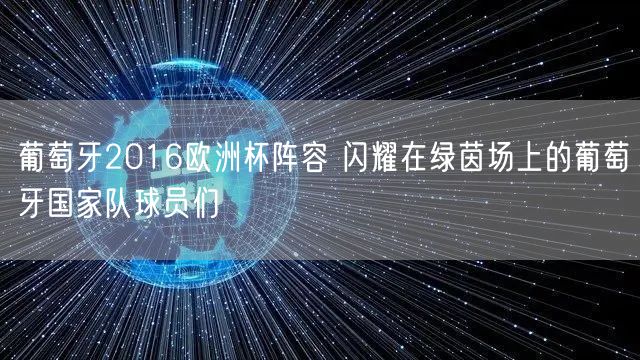 葡萄牙2016欧洲杯阵容 闪耀在绿茵场上的葡萄牙国家队球员们