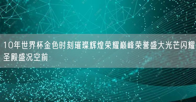 10年世界杯金色时刻璀璨辉煌荣耀巅峰荣誉盛大光芒闪耀圣殿盛况空前