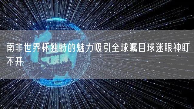 南非世界杯独特的魅力吸引全球瞩目球迷眼神盯不开