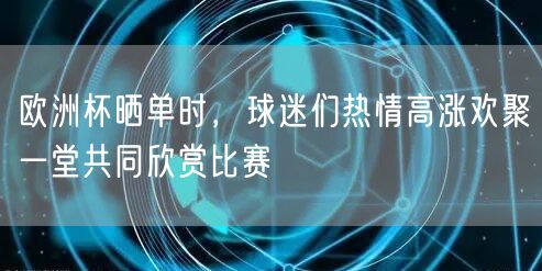 欧洲杯晒单时，球迷们热情高涨欢聚一堂共同欣赏比赛