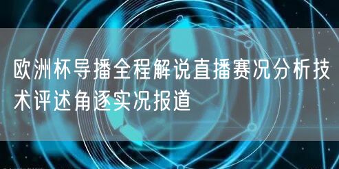 欧洲杯导播全程解说直播赛况分析技术评述角逐实况报道