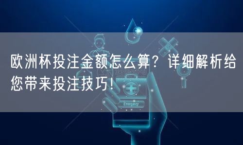 欧洲杯投注金额怎么算？详细解析给您带来投注技巧！