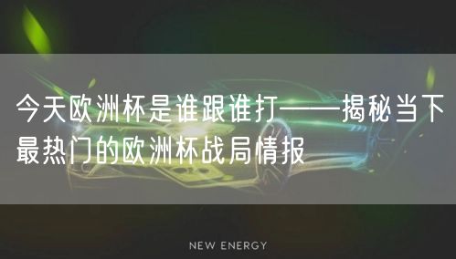 今天欧洲杯是谁跟谁打——揭秘当下最热门的欧洲杯战局情报