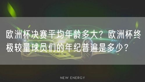 欧洲杯决赛平均年龄多大？欧洲杯终极较量球员们的年纪普遍是多少？