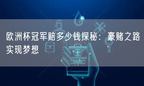 欧洲杯冠军赔多少钱探秘：豪赌之路实现梦想