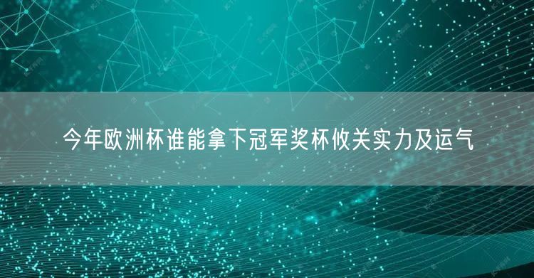 今年欧洲杯谁能拿下冠军奖杯攸关实力及运气