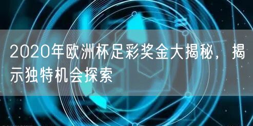 2020年欧洲杯足彩奖金大揭秘，揭示独特机会探索