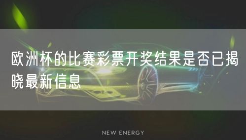 欧洲杯的比赛彩票开奖结果是否已揭晓最新信息