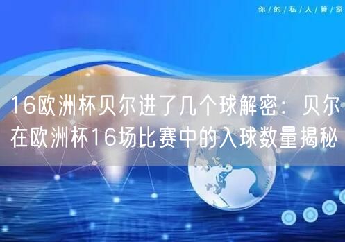 16欧洲杯贝尔进了几个球解密：贝尔在欧洲杯16场比赛中的入球数量揭秘