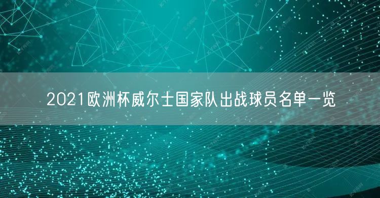 2021欧洲杯威尔士国家队出战球员名单一览