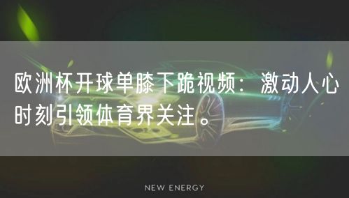 欧洲杯开球单膝下跪视频：激动人心时刻引领体育界关注。