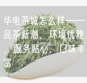 华电茶城怎么样——品茶新潮，环境优雅，服务贴心，口味丰富