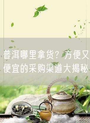 普洱哪里拿货？方便又便宜的采购渠道大揭秘