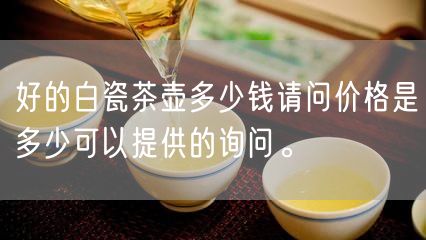 好的白瓷茶壶多少钱请问价格是多少可以提供的询问。