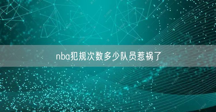 nba犯规次数多少队员惹祸了