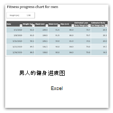 点击获取“男士健身进度表”模板。